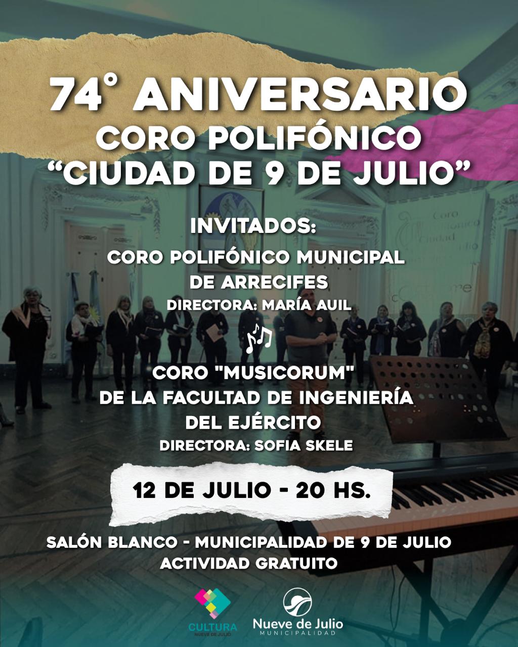 Municipalidad 9 de Julio | EL CORO POLIFÓNICO CELEBRA SUS 74 AÑOS CON ...