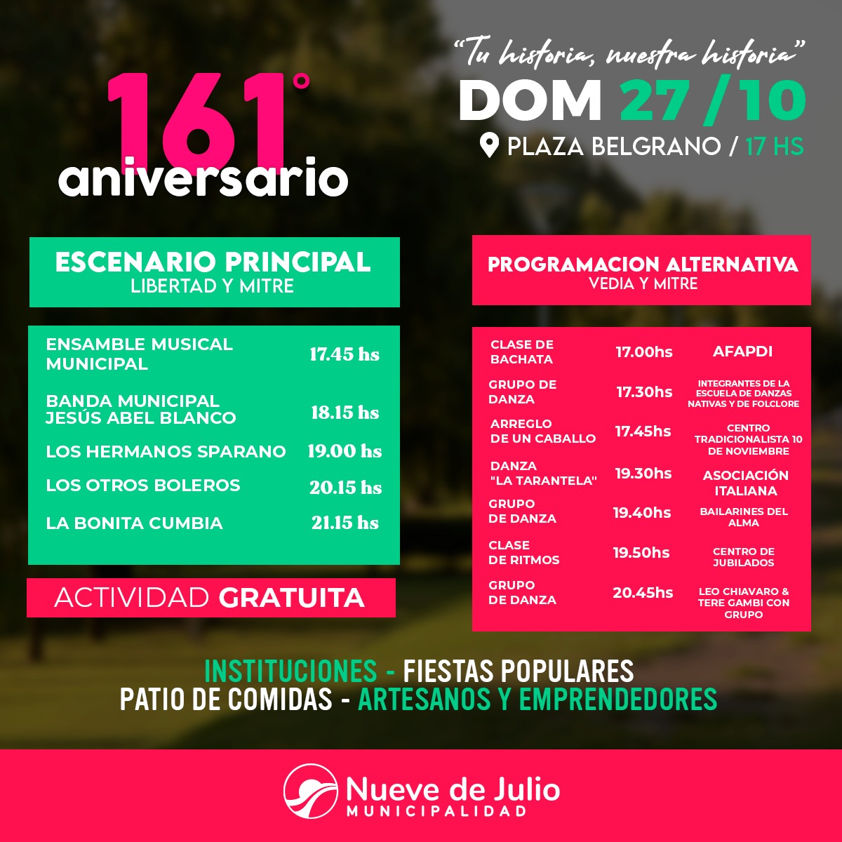 Municipalidad 9 de Julio | LA CIUDAD CELEBRA ESTE DOMINGO SU 161 ...